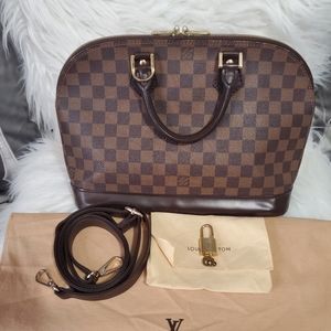 💯 percent Authentic LV Damier Ebene Alma with Strap Lock with key